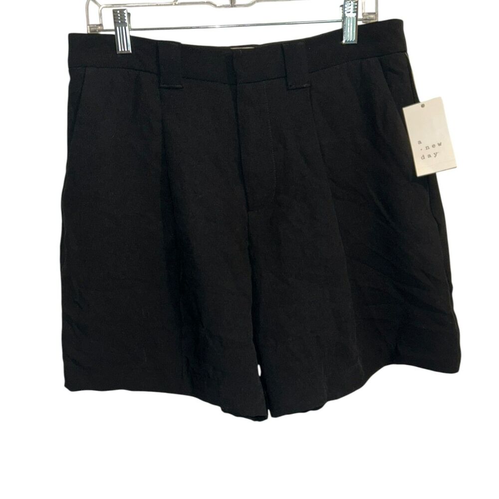 A New Day Black Tailored Shorts Size 10 High Rise Dress Shorts NWT